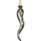 14K Gold Italian Hand Sign Charm 18mm & Black Rhodium 14K Yellow Gold Italian Horn Charm